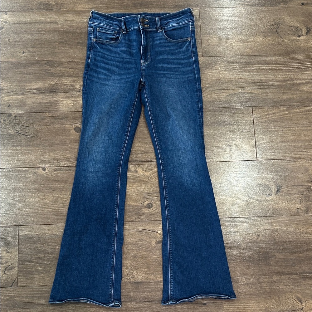 American Eagle Outfitters Dark Blue Wide Leg Jeans